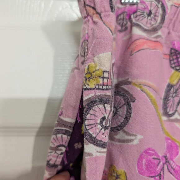 Nick & Nora Bicycle Pajama Pants Womens Size Large Pink Purple Flannel Bike - Picture 3 of 11